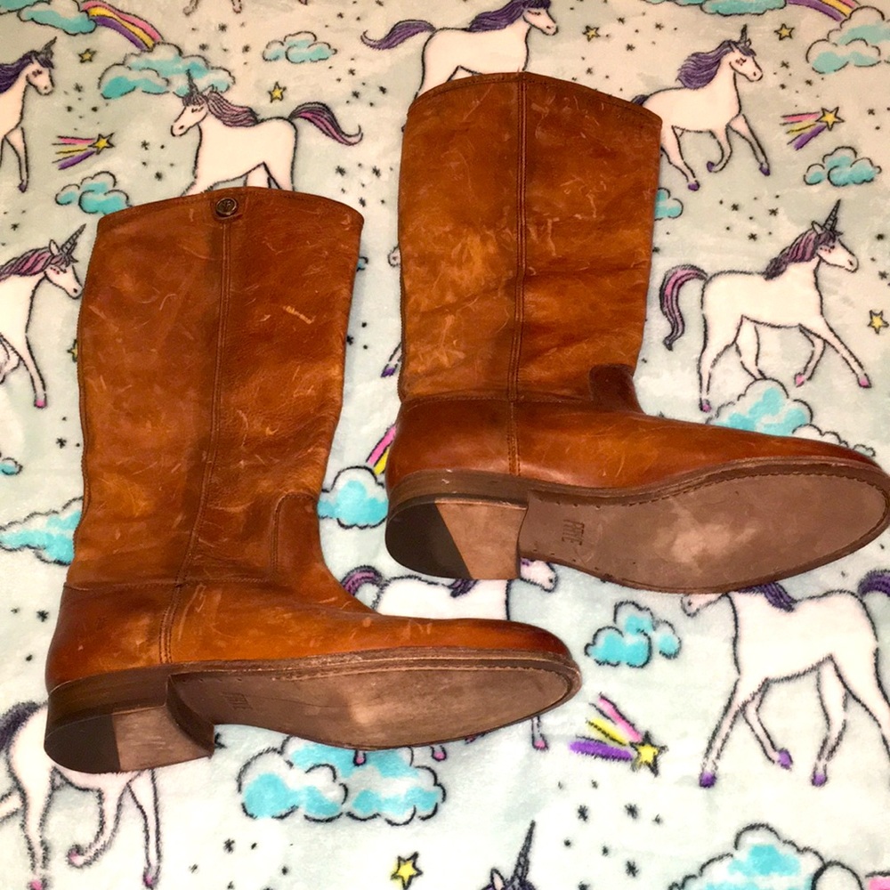 FRYE Melissa Button 2 Cognac Brown Boots 👢